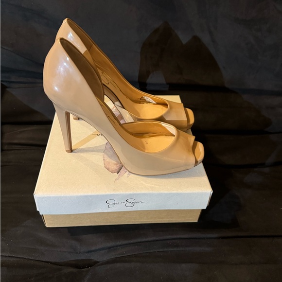 Neutral Opened Toe Heels - Picture 2 of 7